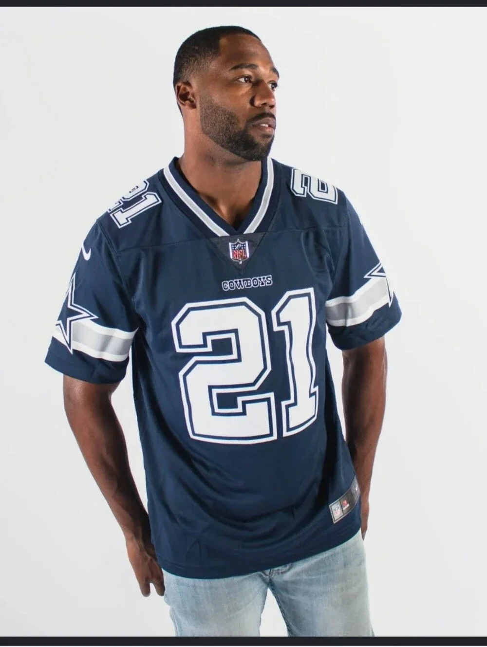 Nike Men’s Dallas Cowboys #21 Navy Vapor Limited Football Jersey, Size M